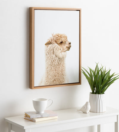 Sylvie Golden Alpaca Profile Framed Canvas by Amy Peterson Art Studio
