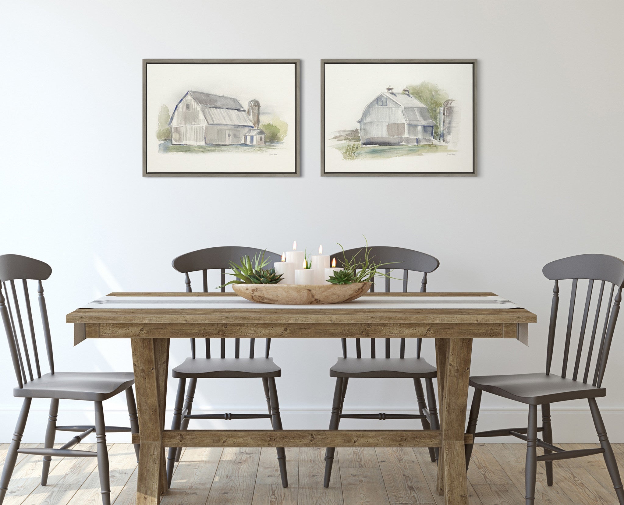 Sylvie Barn 1 Framed Canvas by kateandlaurel - product image 8 for Resin Society