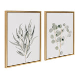 Sylvie Neutral Botanical 1 and 2 Framed Canvas Set by kateandlaurel - product image 10 for Resin Society