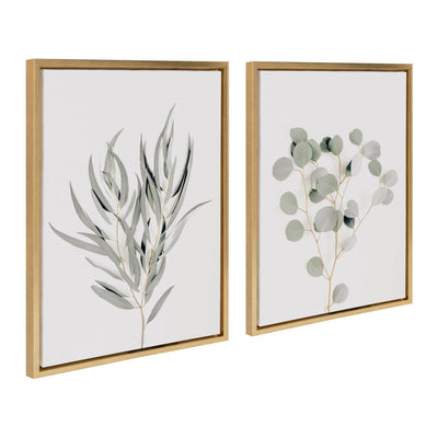 Sylvie Neutral Botanical 1 and 2 Framed Canvas Set by kateandlaurel - product image 10 for Resin Society