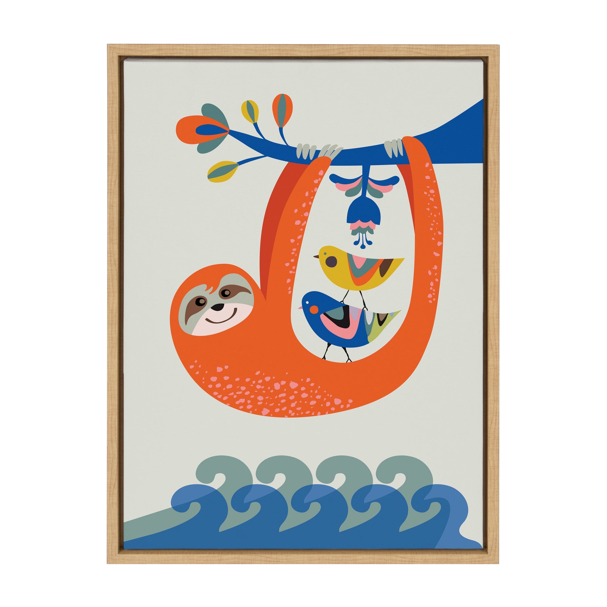 Sylvie Little Sloth Framed Canvas by kateandlaurel - product image 9 for Resin Society