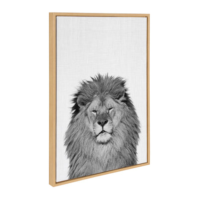 Sylvie Lion Framed Canvas by Simon Te Tai by kateandlaurel - product image 13 for Resin Society