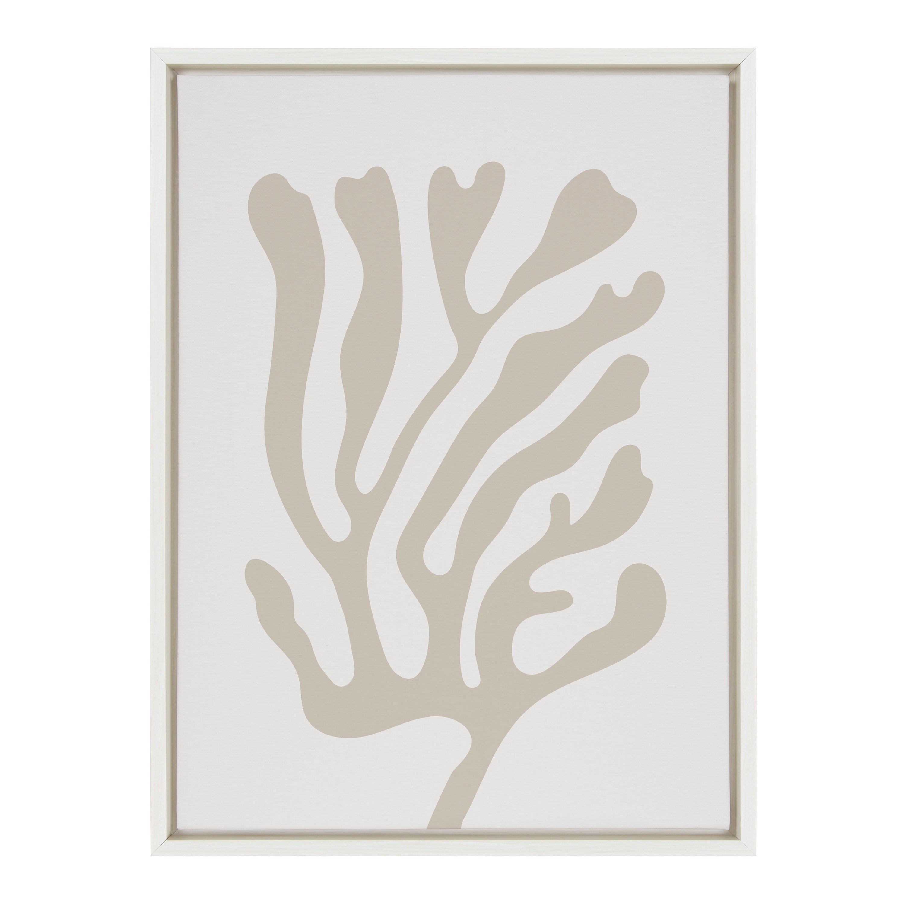 Sylvie Abstract Coral Coastal Beige Framed Canvas by kateandlaurel - product image 8 for Resin Society
