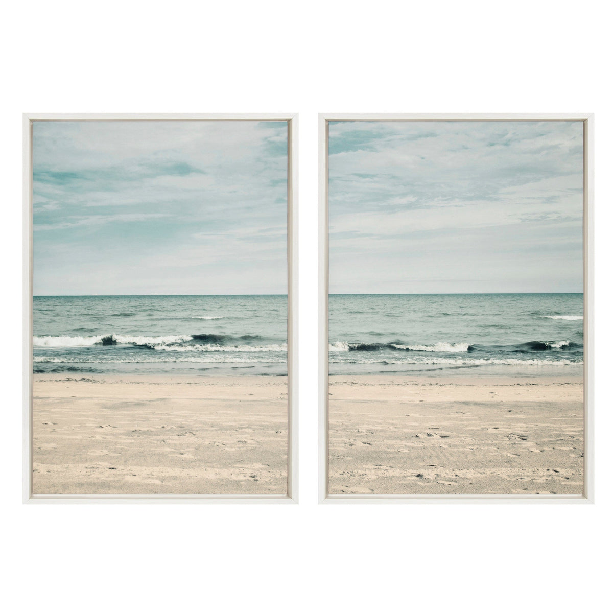 Sylvie Beach 2 Left and Right Framed Canvas by kateandlaurel - product image 2 for Resin Society