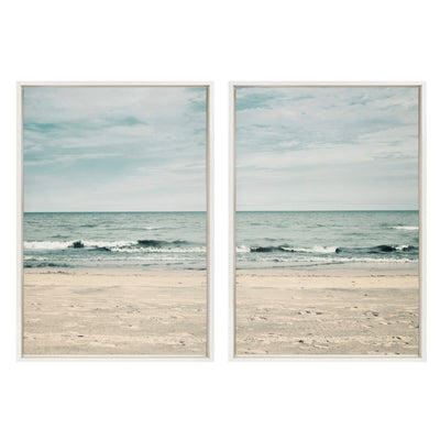 Sylvie Beach 2 Left and Right Framed Canvas by kateandlaurel - product image 2 for Resin Society