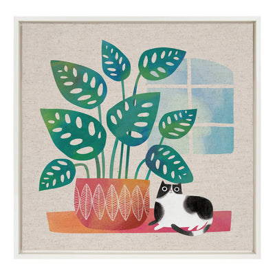 Sylvie Big Plant Framed Canvas by Planet Cat