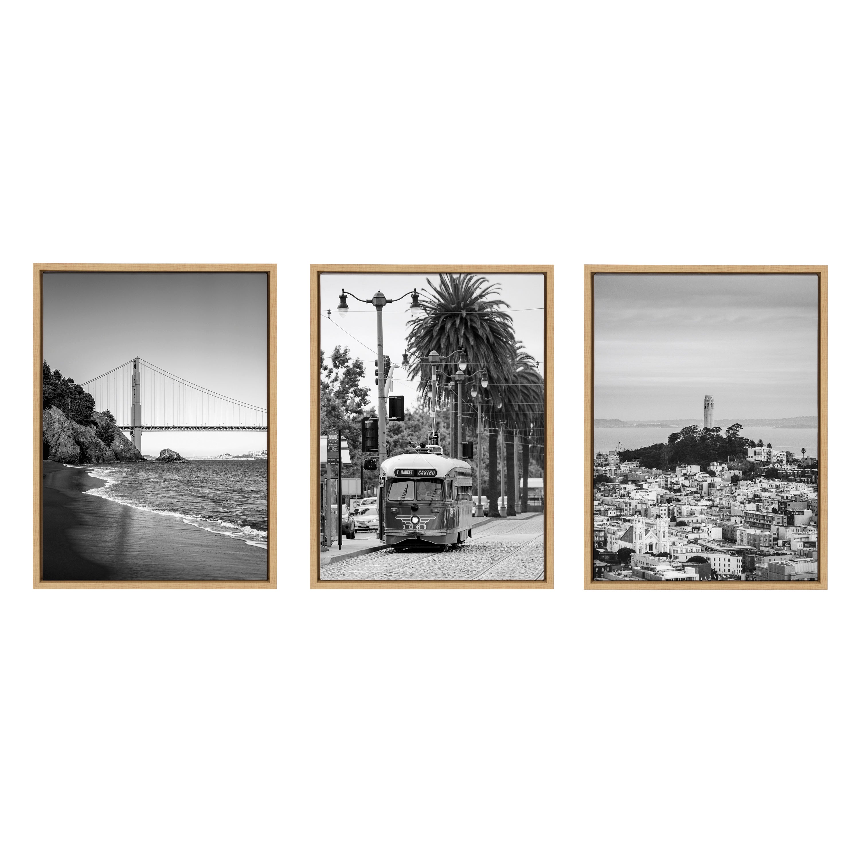 Sylvie San Francisco Black and White Framed Canvas Art Set by Crystal Lynn Collins