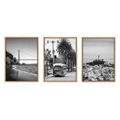 Sylvie San Francisco Black and White Framed Canvas Art Set by Crystal Lynn Collins
