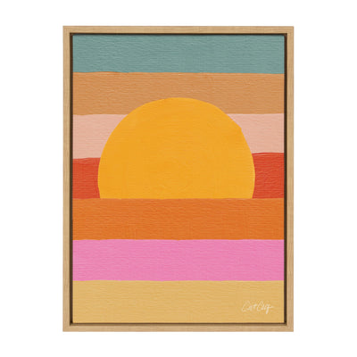 Sylvie Sunset Waves Framed Canvas by kateandlaurel - product image 3 for Resin Society