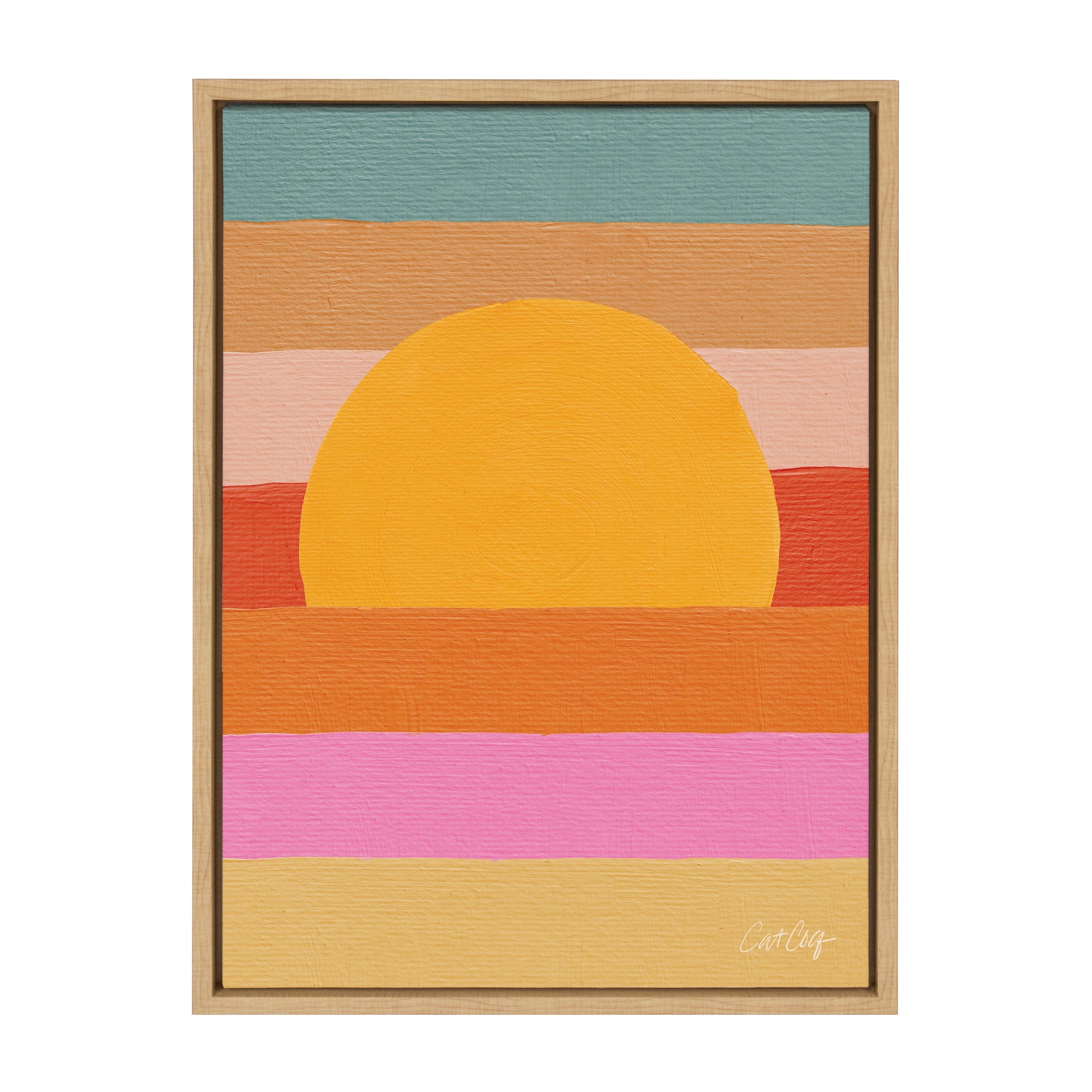 Sylvie Sunset Waves Framed Canvas by kateandlaurel - product image 10 for Resin Society