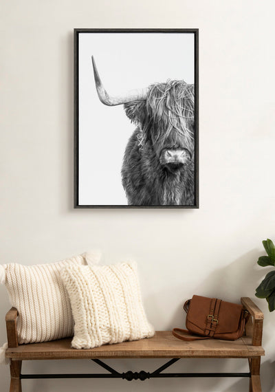Sylvie Highland Cow Framed Canvas by kateandlaurel - product image 9 for Resin Society