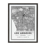 Sylvie Los Angeles Modern Map Framed Canvas by kateandlaurel - main product image for Resin Society