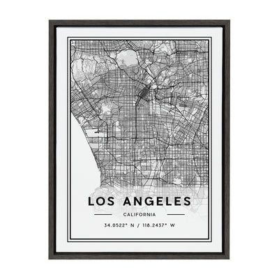 Sylvie Los Angeles Modern Map Framed Canvas by kateandlaurel - product image 8 for Resin Society