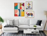 Sylvie Mid Century Modern Pattern Framed Canvas