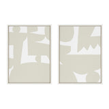 Sylvie Quiet Jungle 1 left and Right Neutral Abstract Framed Canvas by kateandlaurel - product image 7 for Resin Society