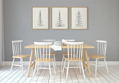Sylvie Minimalist Evergreen Trees Framed Canvas Set by The Creative by kateandlaurel - product image 5 for Resin Society