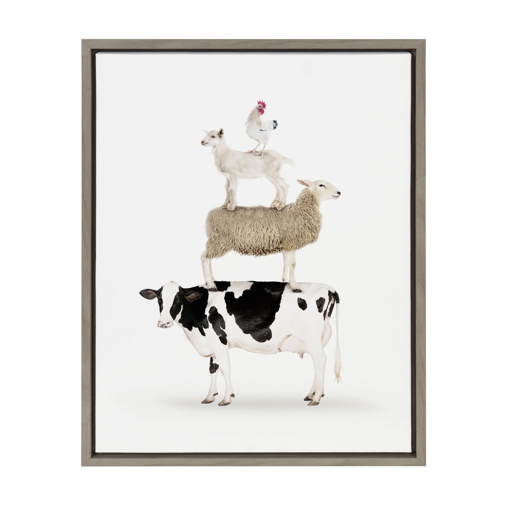 Sylvie Stacked Farm Animals Framed Canvas by Amy Peterson by kateandlaurel - product image 7 for Resin Society