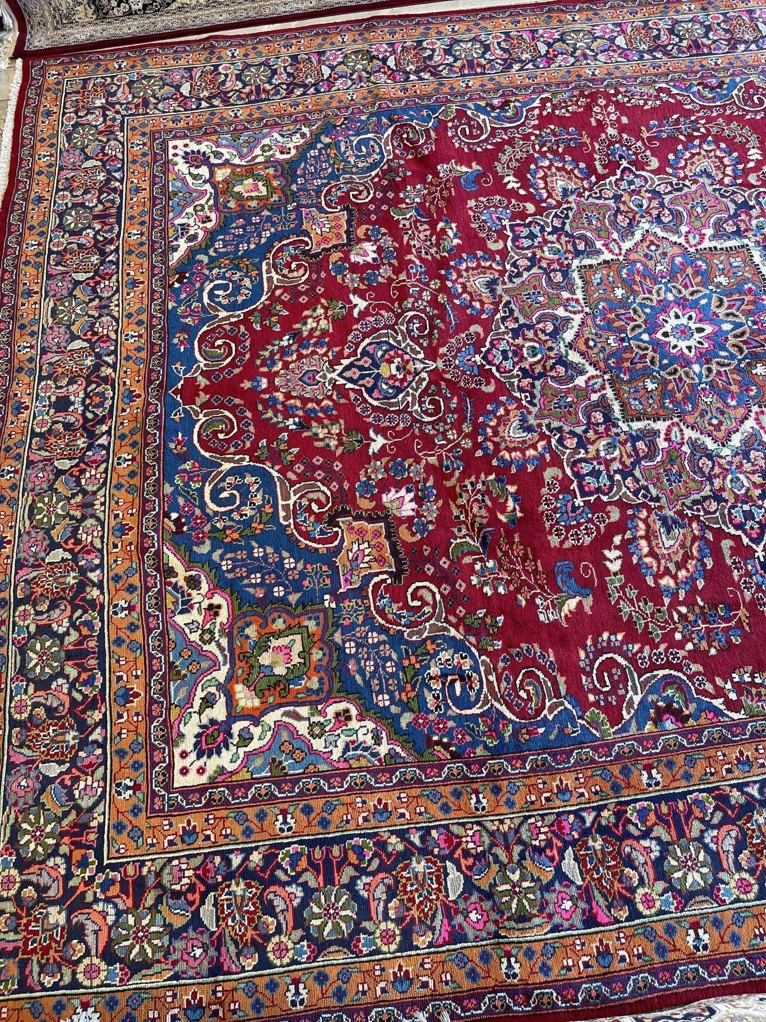 Elegant Mint Vintage 1960's Hand Knotted Veggie Dye Khorasan Area Rug by Rugistan - product image 7 for Resin Society