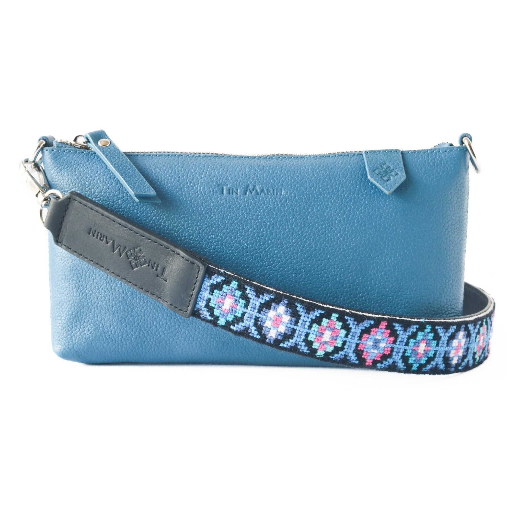 Mai Woven Bag Strap - Blue & Pink with Leather by Tin Marin Brand - product image 9 for Resin Society