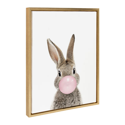 Sylvie Bubble Gum Bunny Framed Canvas by Amy Peterson Art Studio by kateandlaurel - product image 12 for Resin Society