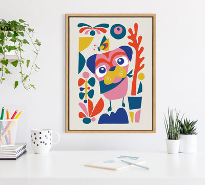 Sylvie Mid Century Modern Pug Framed Canvas by kateandlaurel - product image 7 for Resin Society
