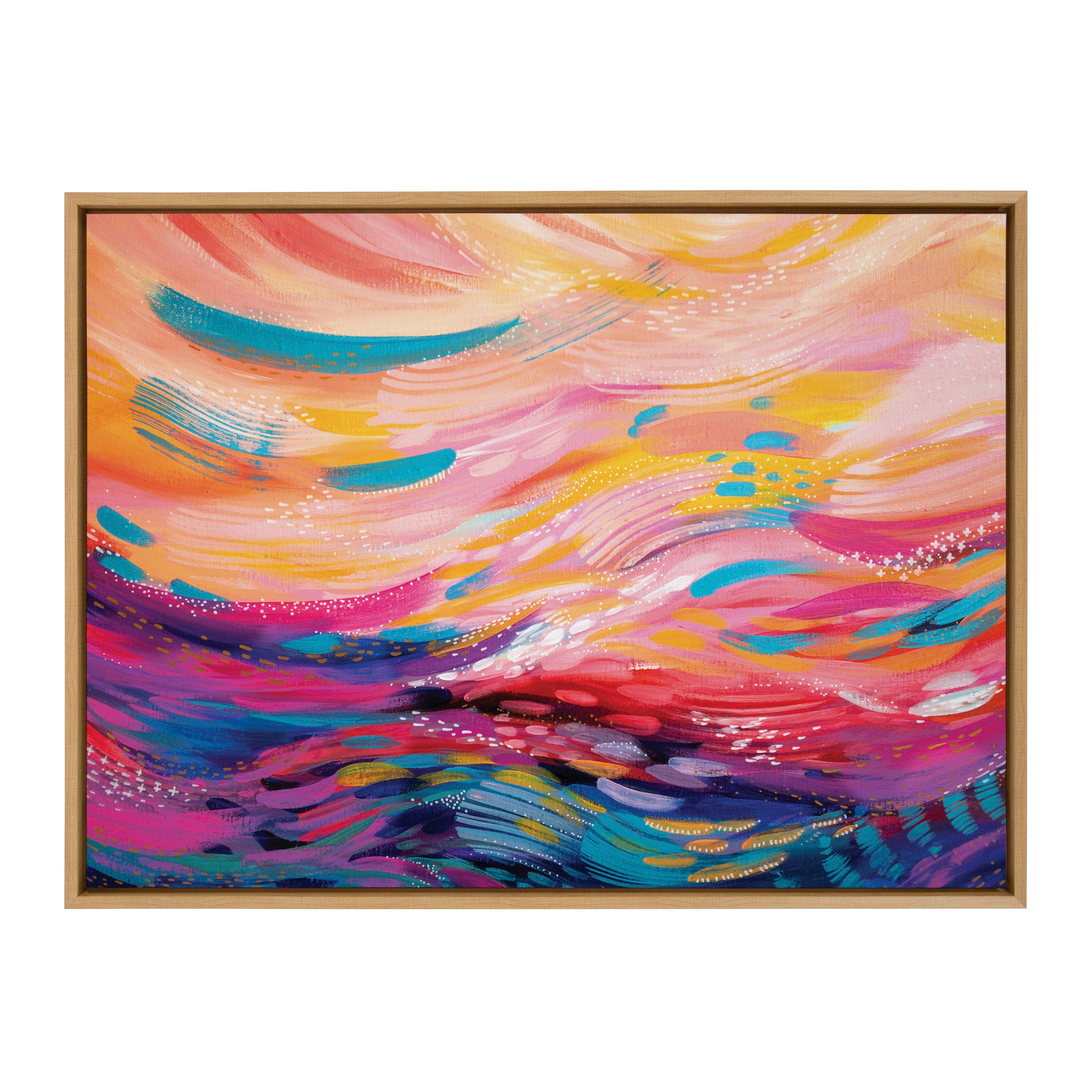 Sylvie Brush Strokes 90 Framed Canvas by kateandlaurel - product image 19 for Resin Society