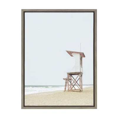 Sylvie Wood Ocean Beach Lifeguard Tower Framed Canvas by kateandlaurel - product image 10 for Resin Society