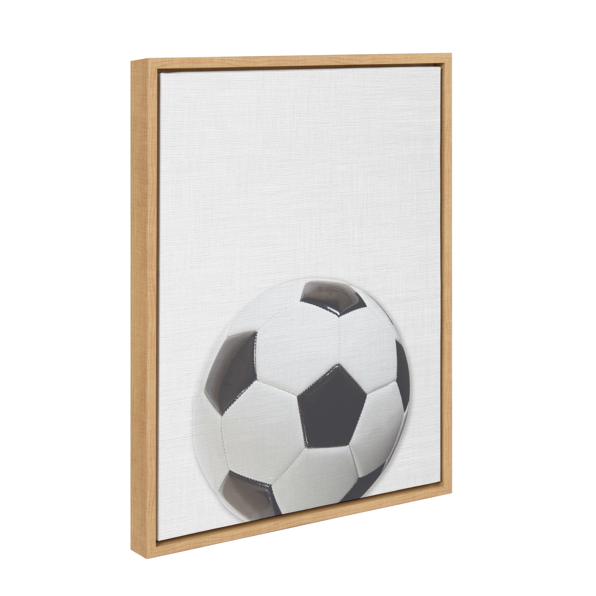 Sylvie Color Soccer Ball Portrait Framed Canvas, Natural 18x24 by kateandlaurel - product image 2 for Resin Society