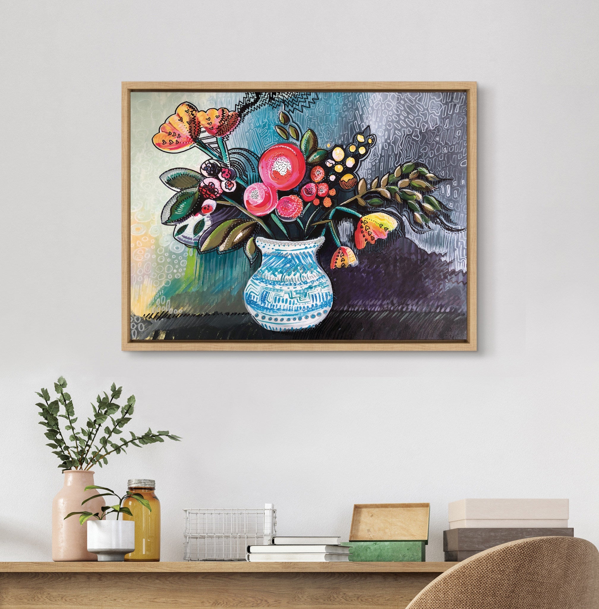 Sylvie Whimsy Still Life Framed Canvas by kateandlaurel - product image 7 for Resin Society