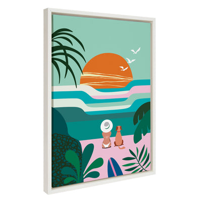 Sylvie Sun Flock Framed Canvas by kateandlaurel - product image 8 for Resin Society