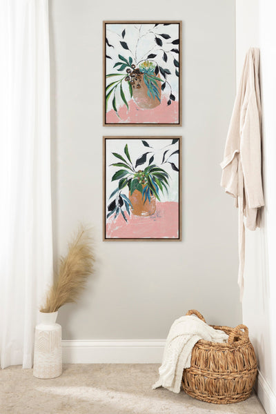 Sylvie Wild Foliage l and II Framed Canvas Art Set by Nikita Jariwala