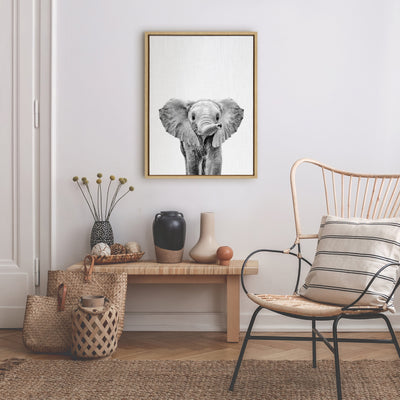 Sylvie Baby Elephant Framed Canvas by Simon Te by kateandlaurel - product image 10 for Resin Society