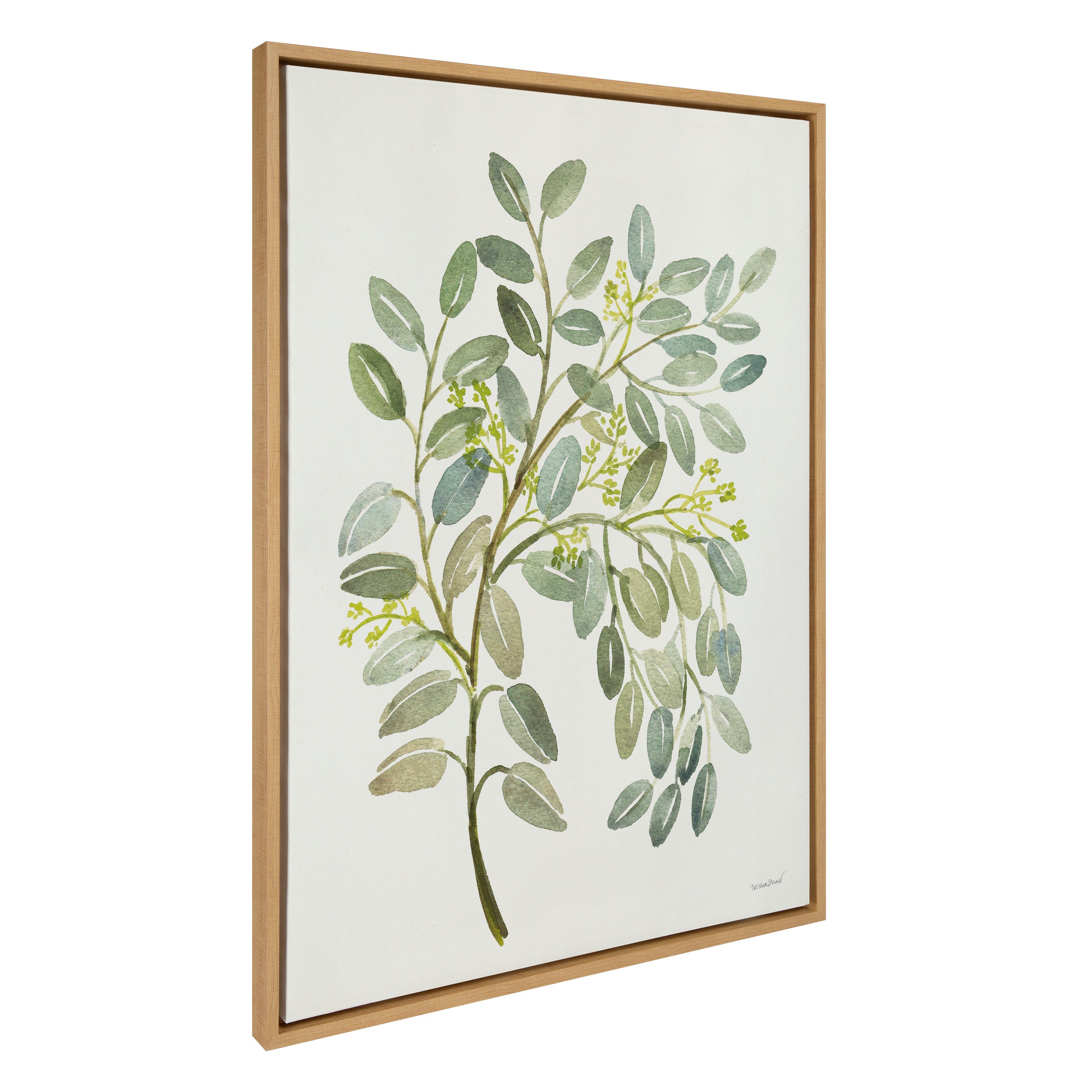 Sylvie Pale Leaves Framed Canvas by kateandlaurel - product image 2 for Resin Society