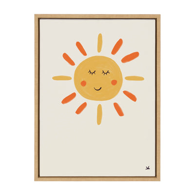 Sylvie Sleepy Sun Framed Canvas by kateandlaurel - main product image for Resin Society