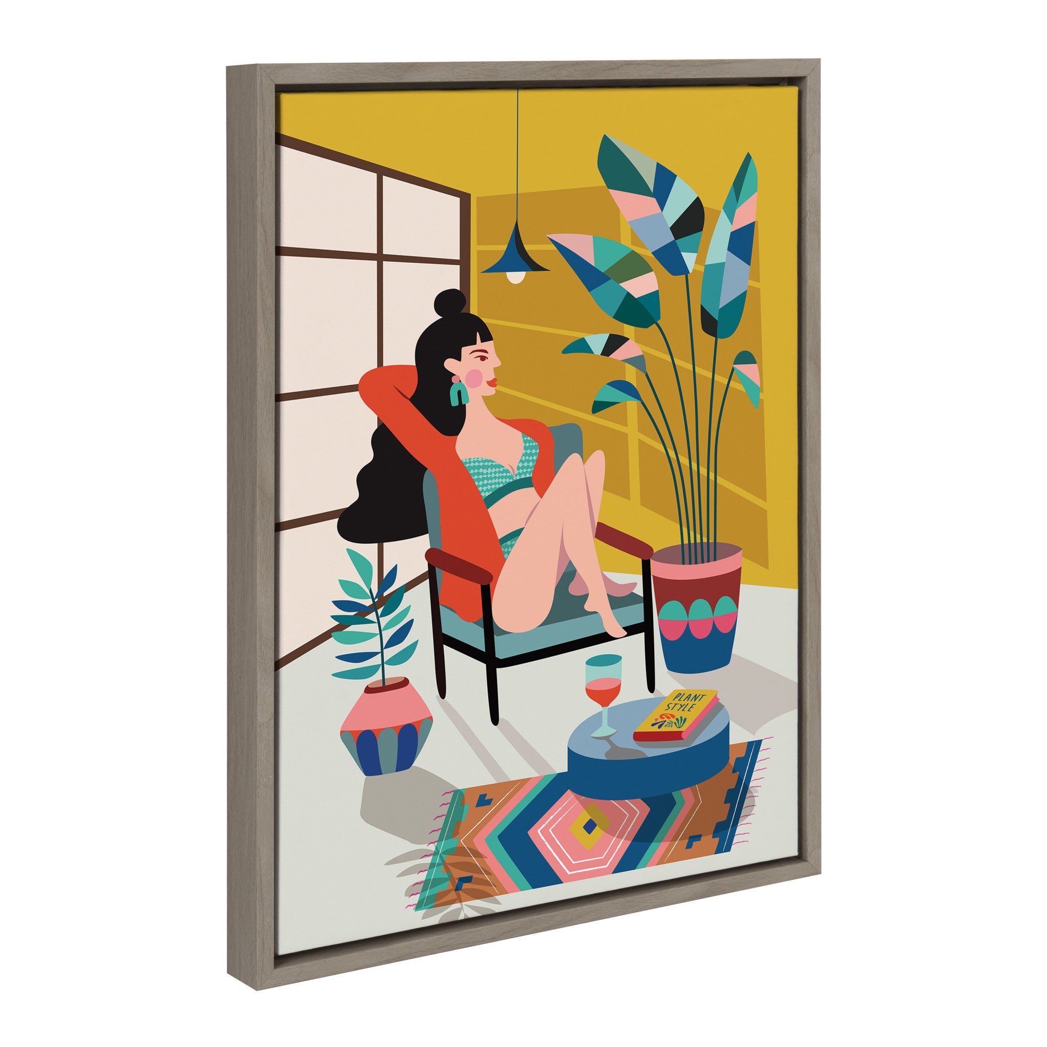Sylvie Plant Lady Framed Canvas by kateandlaurel - product image 2 for Resin Society