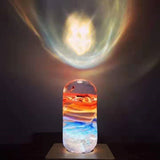 EP Light Sunrise handcrafted resin LED bulb with wooden base options