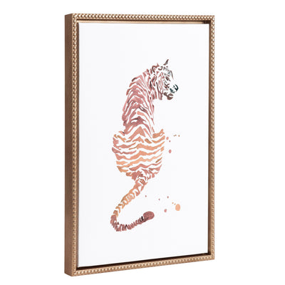 Sylvie Beaded Boho Tiger Framed Canvas by Viola Kreczmer