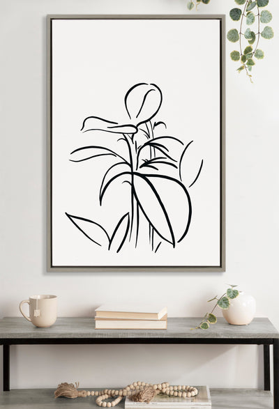 Sylvie Botanical Sketch Print No 1 Framed Canvas by The Creative Bunch