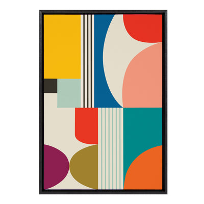 Sylvie Mid Century Modern Pattern Framed Canvas