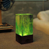 Aurora Resin LED Lamp – handcrafted resin table décor with warm white light