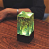 Aurora Resin LED Lamp – handcrafted resin table décor with warm white light