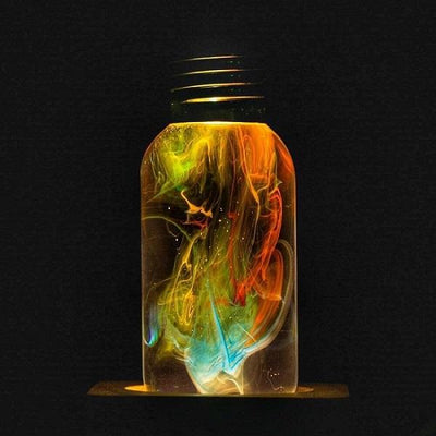 EP Light 4-Pack Resin LED Bulb Bundle showing Fire, Nebula, Youth, and Sunrise bulbs with wood base