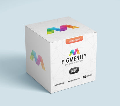Box of Pigmently colored pigments on a light blue background