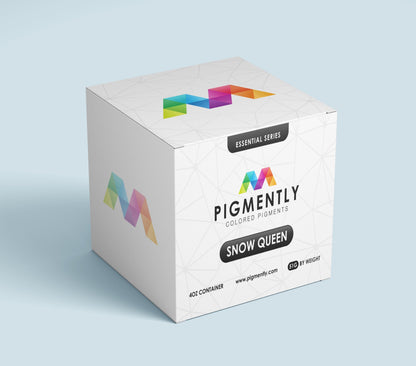 Box of Pigmently Colored Pigments Snow Queen on a light blue background