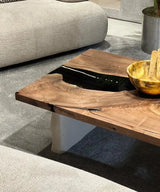 Epoxy-Resin Walnut Coffee Table With Stone Looking Legs by Gizz - product image 5 for Resin Society