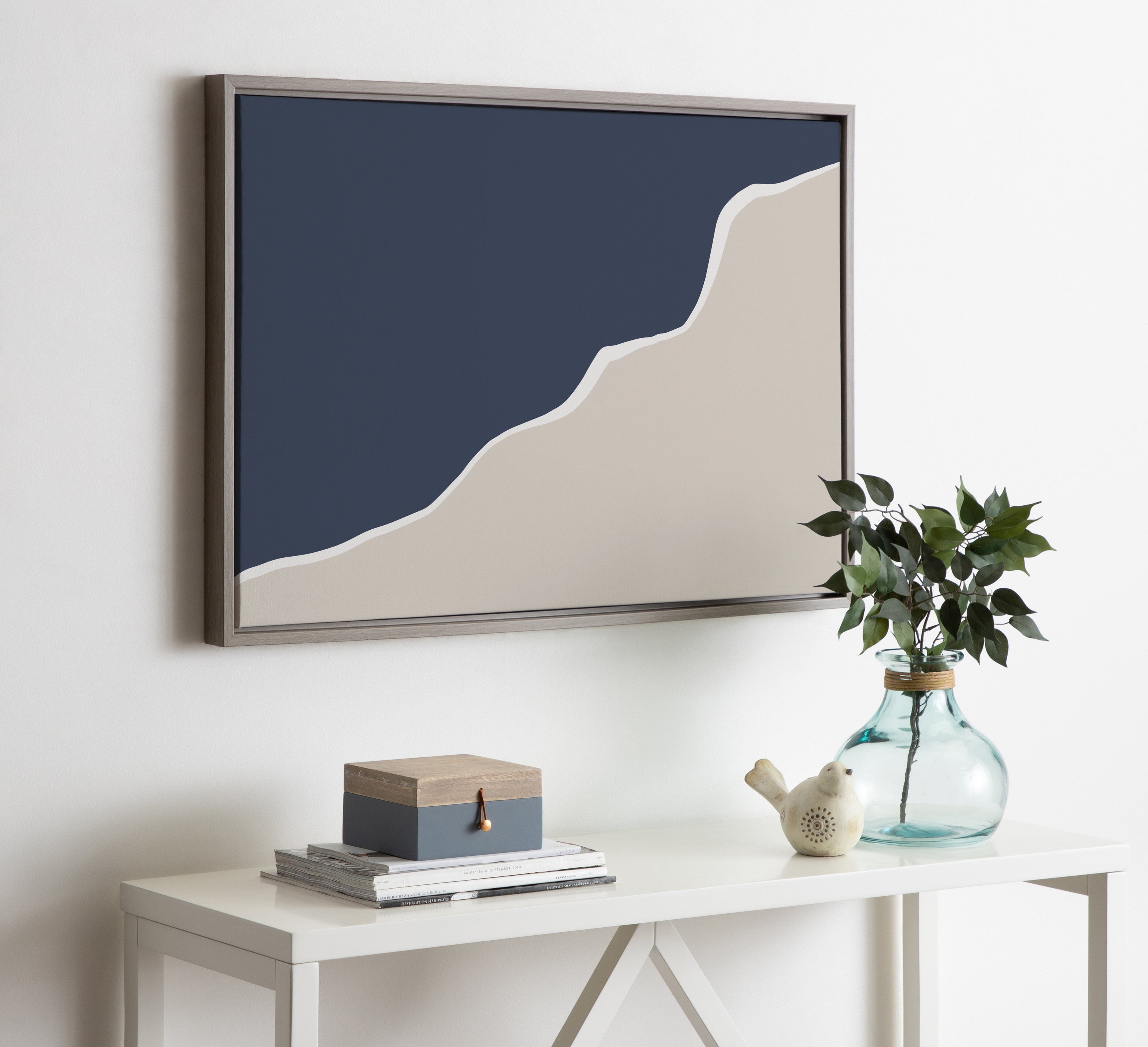 Sylvie Ocean and Beach Abstract Landscape Framed Canvas by kateandlaurel - product image 10 for Resin Society
