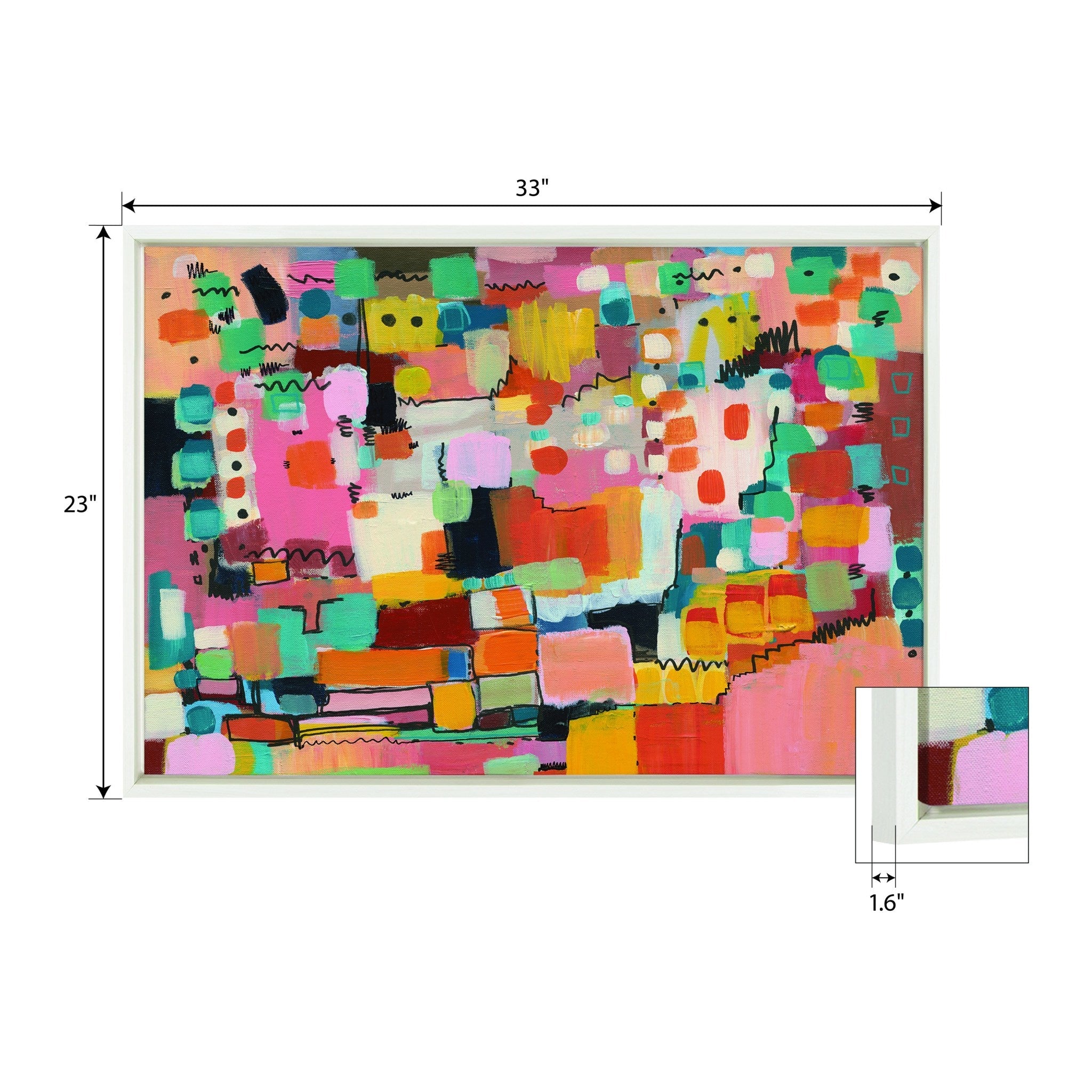 Sylvie Sunset Fiesta Set No 1 and Sunset Fiesta Set No 2 Framed Canvas by kateandlaurel - product image 5 for Resin Society