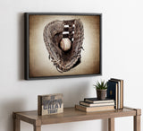 Sylvie Vintage Baseball Glove Framed Canvas by kateandlaurel - product image 7 for Resin Society