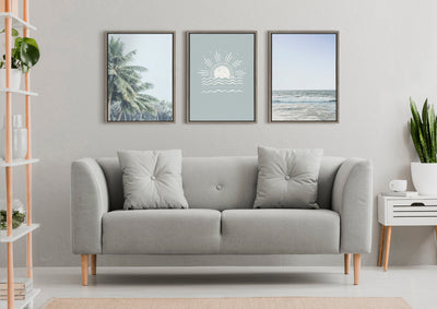 Sylvie Pale Green Coconut Palm Trees Framed Canvas by The Creative by kateandlaurel - product image 12 for Resin Society