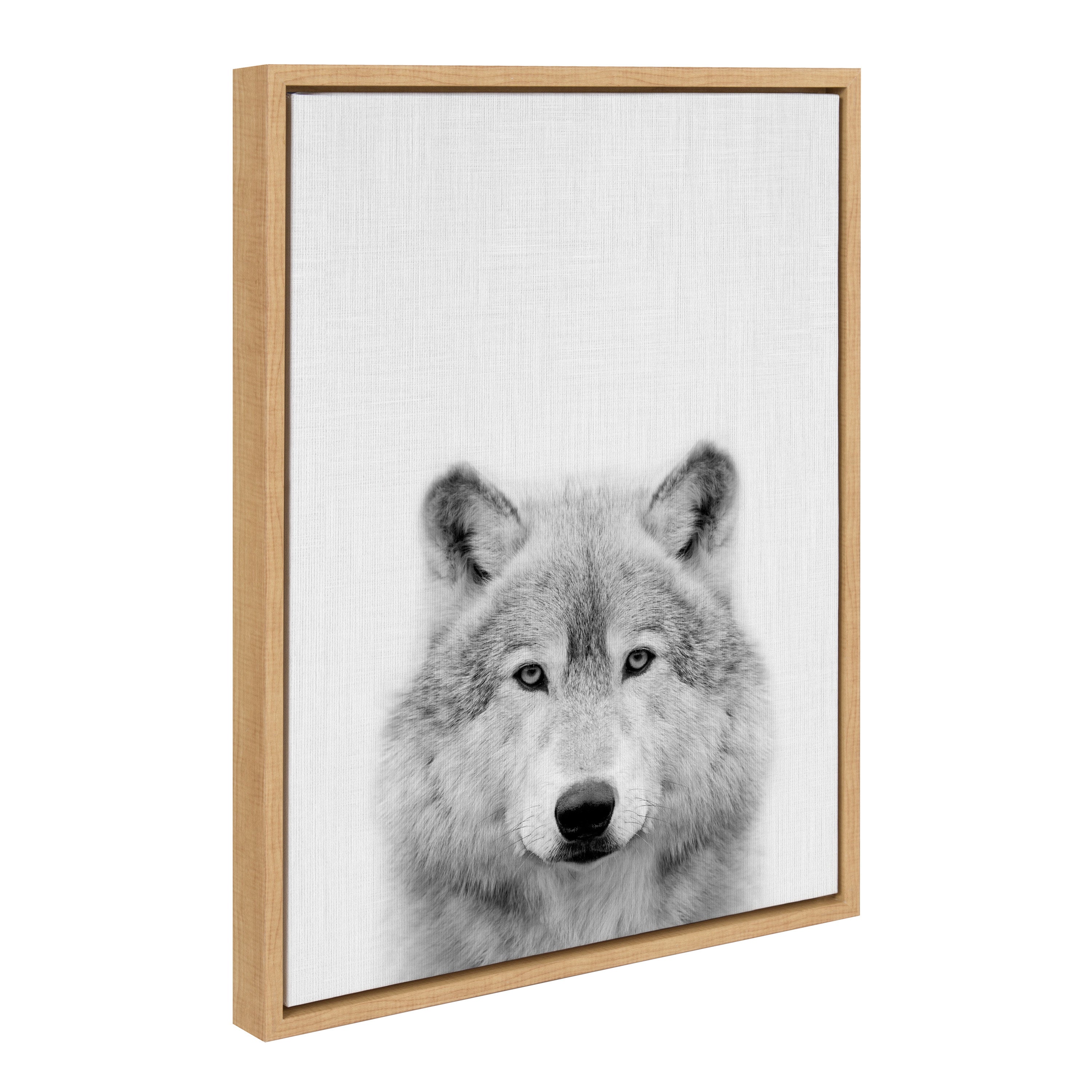 Sylvie Deer, Wolf, Bear European and Cervus Elaphus Black and White Framed Canvas Art Set